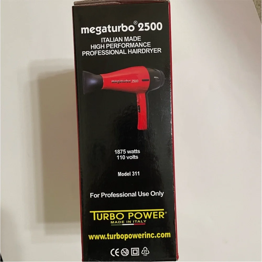 New MEGATURBO 2500 Italian High Performance Professional Handheld Hair Dryer